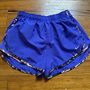 Nike Dri-Fit purple pattern trim lined running shorts SIZE L